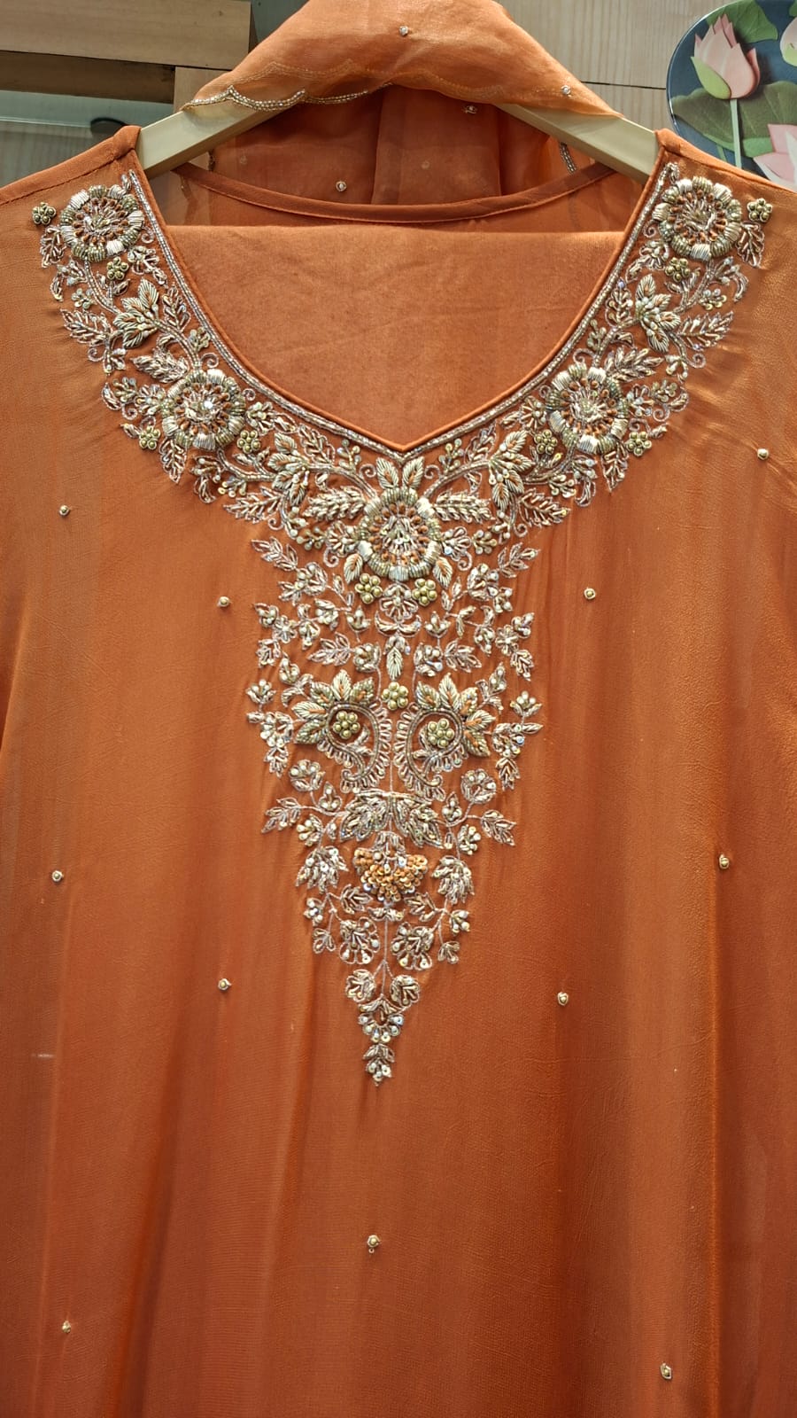 Privika georgette Sequin & Zardozi Semistitched Suits pcs - J.BEHARI