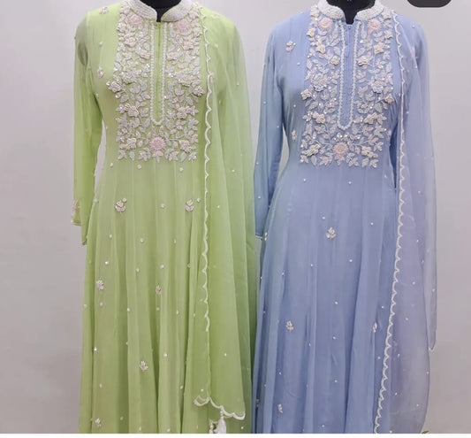 Priyanka Embroidered Anarkali Suit Set - J.BEHARI