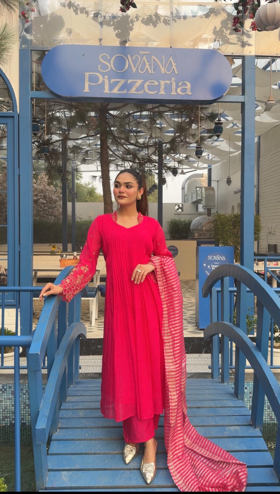 Roshani Handcrafted Mul Chanderi Anarkali - J.BEHARI