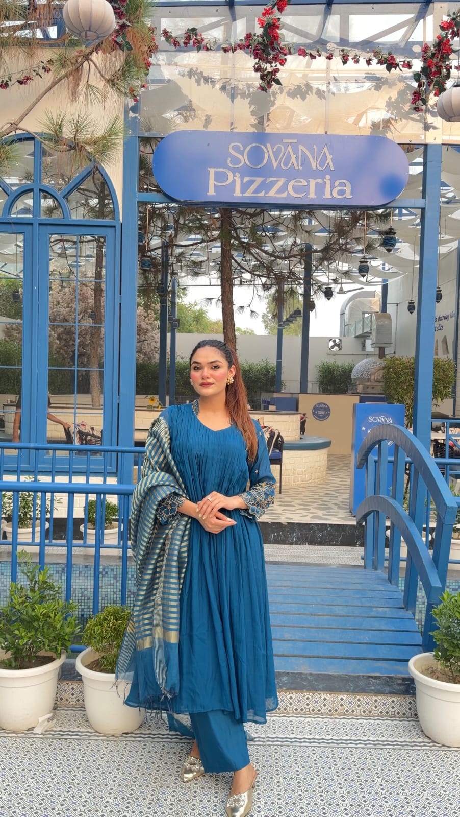Roshani Handcrafted Mul Chanderi Anarkali - J.BEHARI
