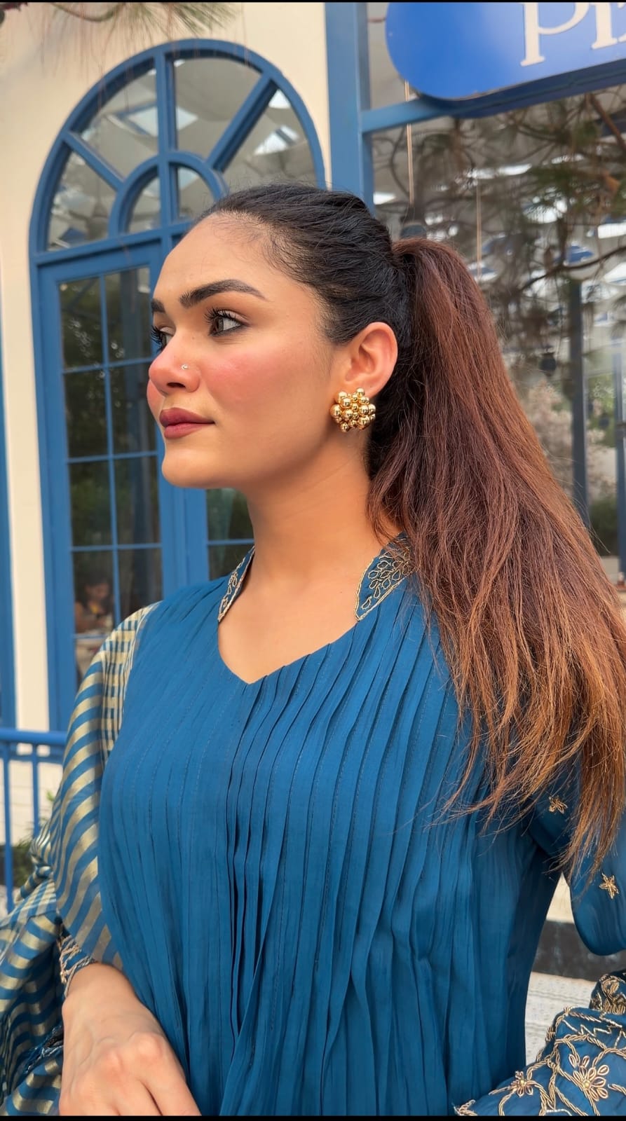 Roshani Handcrafted Mul Chanderi Anarkali - J.BEHARI