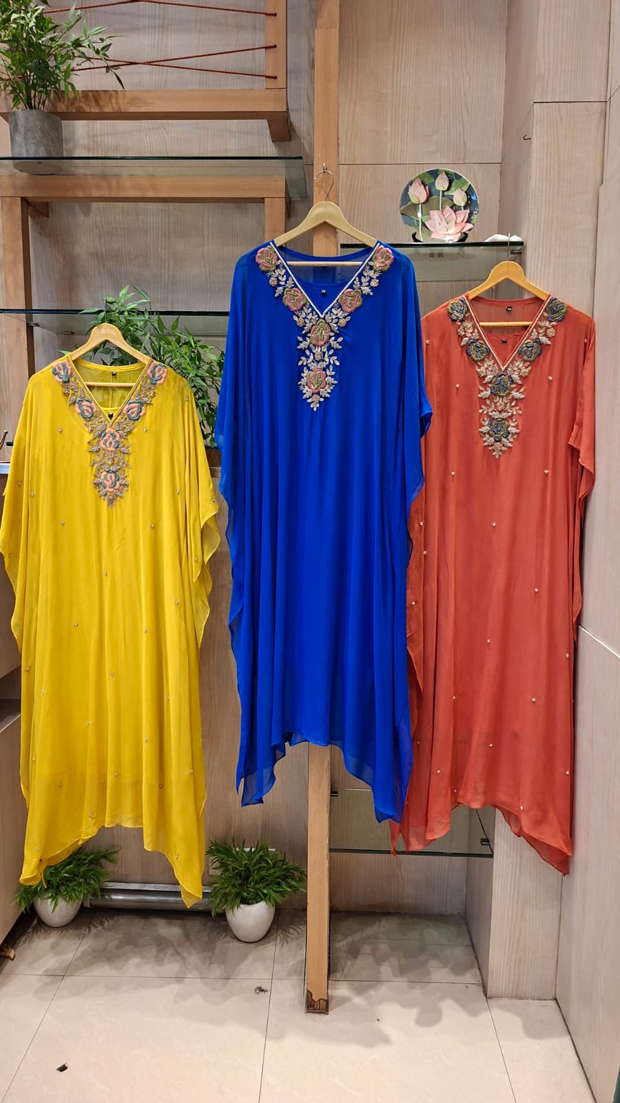 Royale Handcrafted Zardozi & Cutdana Georgette Kaftan - J.BEHARI