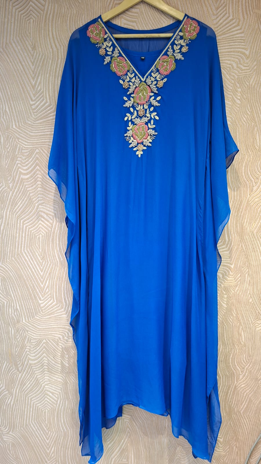 Royale Handcrafted Zardozi & Cutdana Georgette Kaftan - J.BEHARI