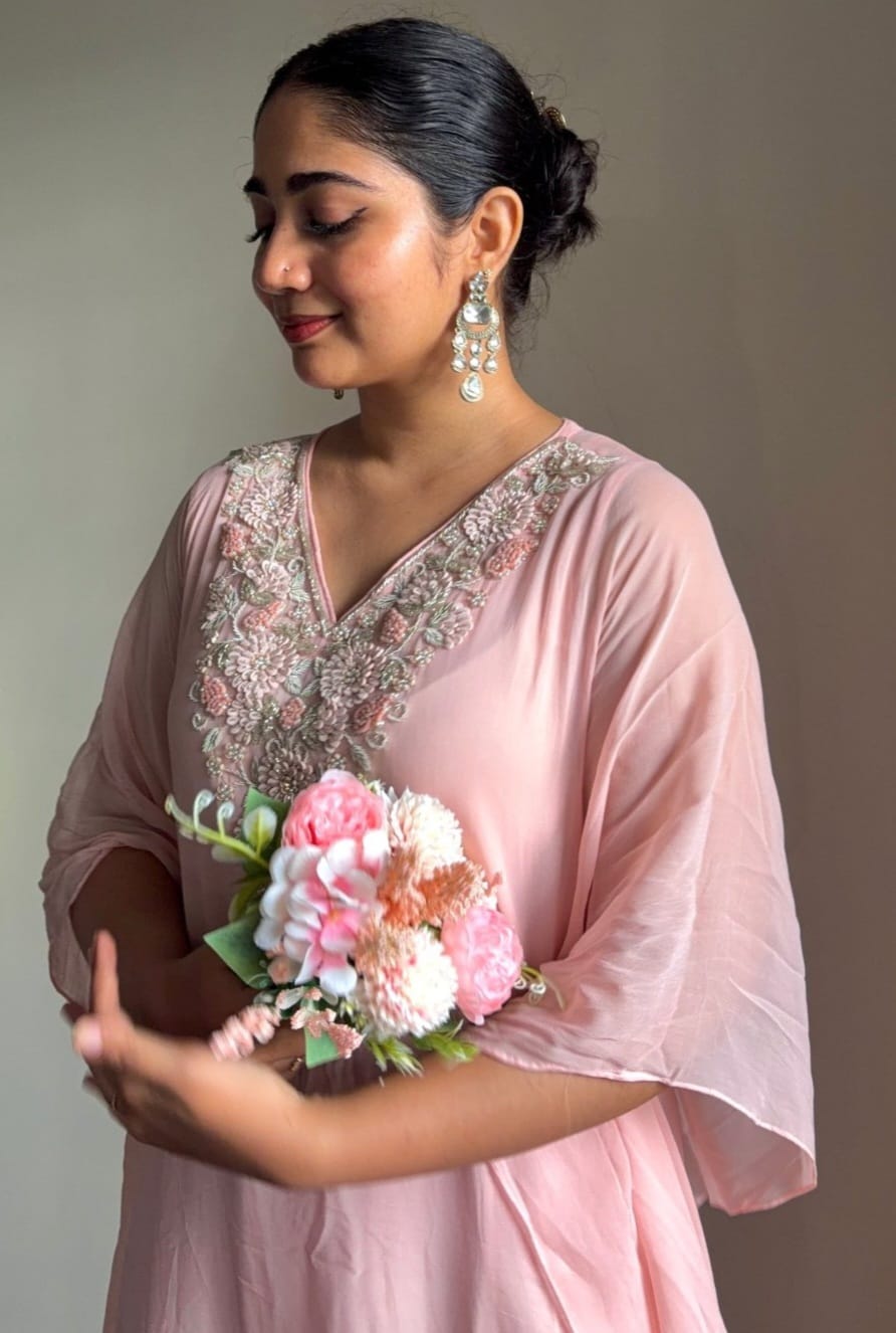 SURYA Bloom Handcrafted Embellished Kaftan - J.BEHARI