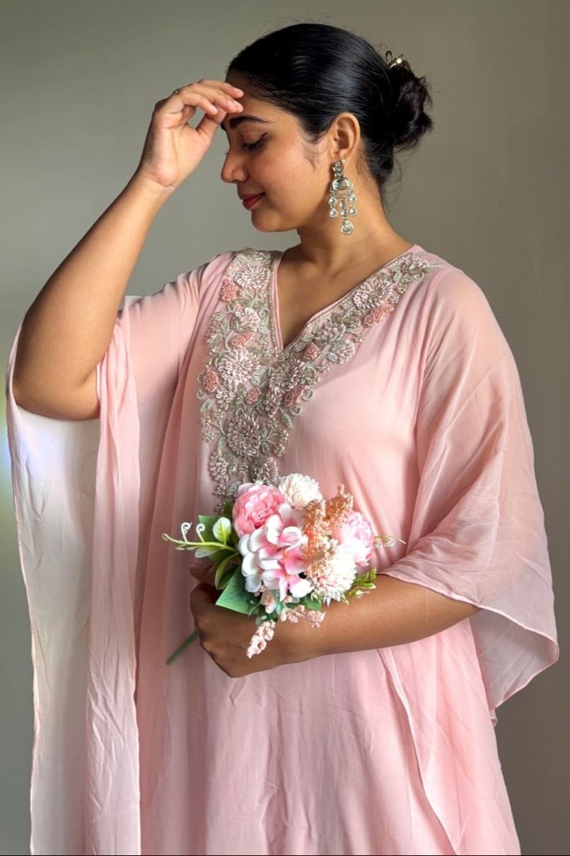 SURYA Bloom Handcrafted Embellished Kaftan - J.BEHARI